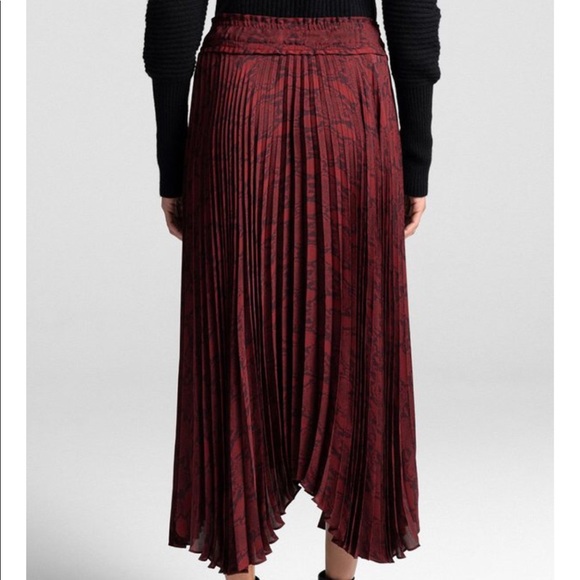 A.L.C. Maya snake print Bordeaux midi skirt (burgundy & black) - Picture 6 of 17